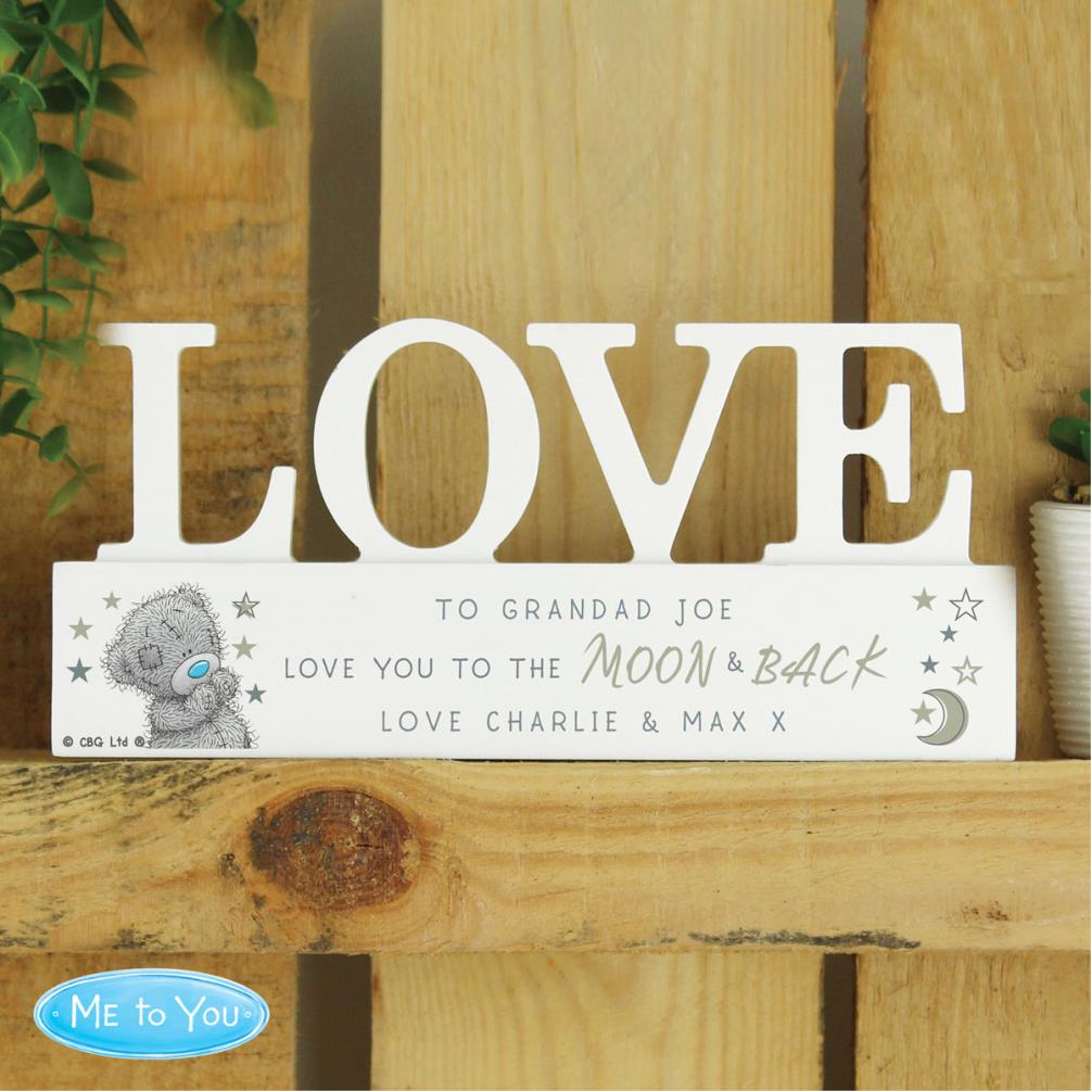 Personalised Me to You Moon & Back Wooden Love Ornament Extra Image 2